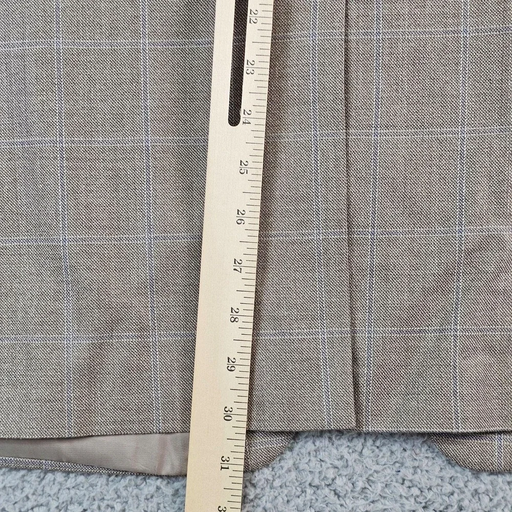 Lauren Ralph Lauren Sport Coat Mens 48R Beige Plaid Silk Wool Classic Fit Blazer
